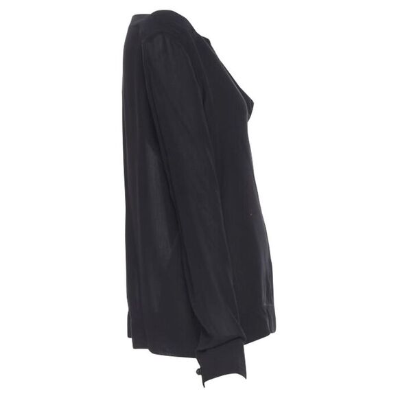 Pre Loved The Row Vintage Silk Blouse Boat Neck Long Sleeve Women black | black - Picture 4 of 6